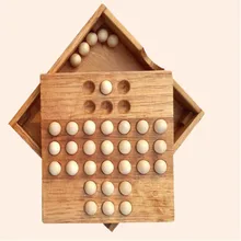 Puzzle européen en bois pour enfants et adultes, jouet classique, marbre, Solitaire, jeu d'échecs, de divertissement, d'intelligence