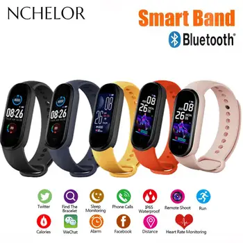 

M5 Smart Watch For Men And Women Display Adjustable Strap Sports Pedometer Calorie Mileage Fitness Digital Bracelet