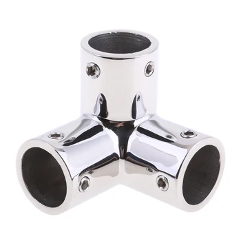 

Brand NEW Marine Boat 3 Way Corner Elbow Hand Rail Fitting Hardware 22mm