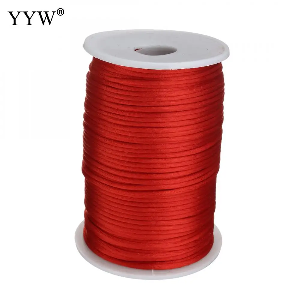 2mm Nylon Cord For Jewelry Findings Accessories Kawaii With Plastic Spool Reel Bobbin Column Cylinder Nylon Cords 100yards/Pc