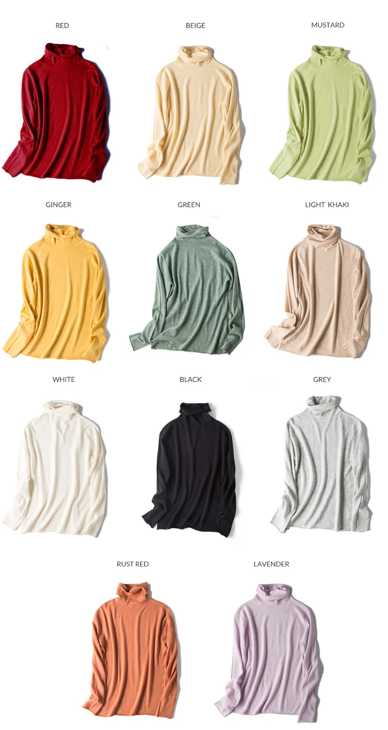 Женские шерстяные пуловеры, шерсть, с высоким воротом и длинным рукавом, Однотонный свитер,, Осень-зима, шерстяные свитера