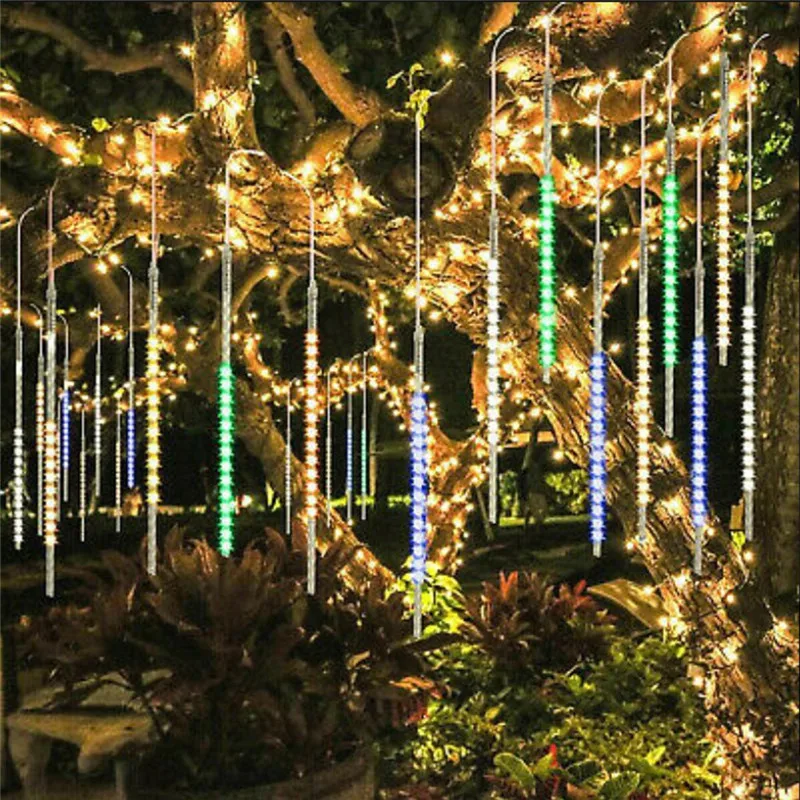 string lights 30CM Party LED Lights Shower Rain Snowfalls Christmas Tree Garden Outdoor Outdoor holiday decoration #3D31 (9)
