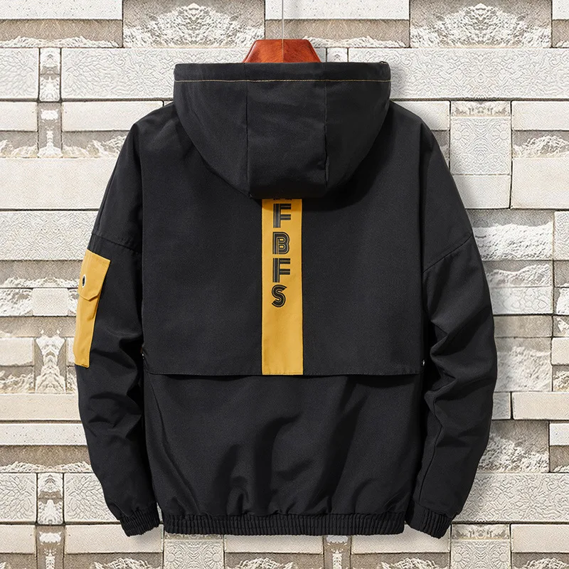 Best  Mens Jackets And Coats Man Autumn 2019 Cargo Black Windbreaker Hoodies Cool 6XL 7XL 8XL Hiphop Men 