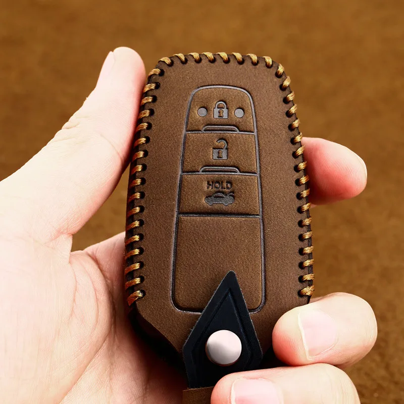 Genuine Leather Car Key Cover for Toyota