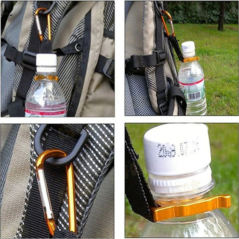 4x алюминиевая бутылка для воды Пряжка крюк с карабином клип для кемпинга