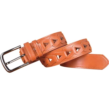 

Pure hand-knitted pin buckle belt men's leather casual Exquisite men tide overalls jeans belt High-grade imitation leather belt