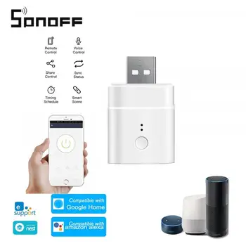 

SONOFF Micro USB Smart Adaptor 1/2/3/5 Pcs Wireless Wifi Switch Work With eWeLink APP Goolgle Home Alexa Convenient and Safety