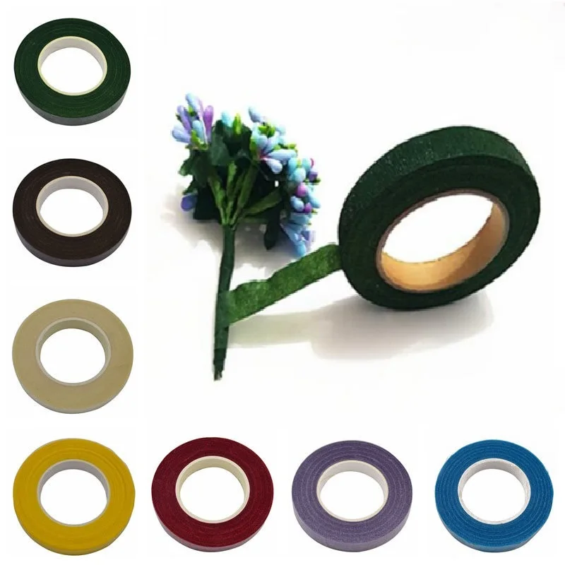 

30Yard 12mm Artificial Flower Wrapping Tapes Self-adhesive Paper Tape For Flower Stem Garland Wreaths Decor Event Party Supplies