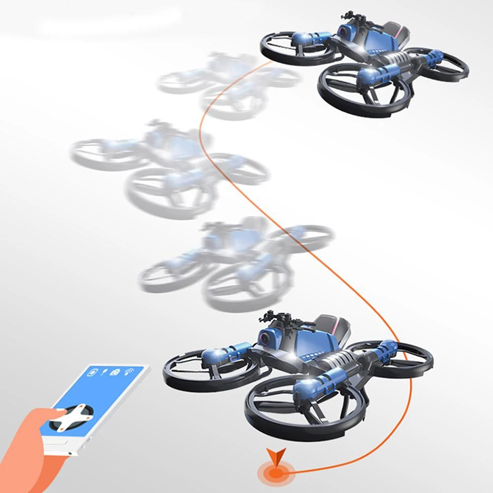 Уникальный H6 2-в-1 складной RC Drone с камерой автомобиля многофункциональный складной самолета электромобиль 6-осевой Квадрокоптер игрушка