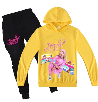 

2020 New Spring Autumn Girl Hoodie Set Cartoon Jojo Siwa Pattern Girls Sweatshirt Pants 2pcs Sets Kids Long Sleeves Hoodies Suit