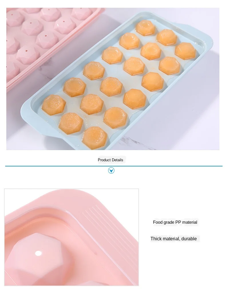 Creative ice cube tray diamond 18 grid ice tray mold ice cube box ice cube mold with lid plastic diy ice mold  popsicle molds