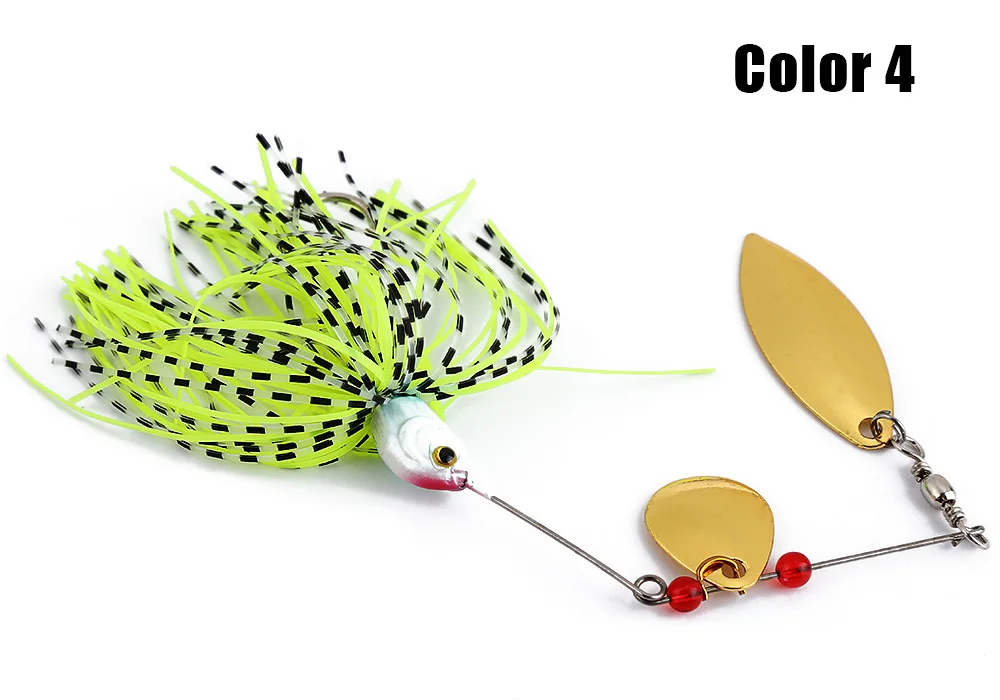 6 PCS Spinner Fishing Lure Bass Crank Bait Tackle Hook