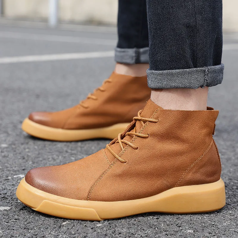 Осень-зима; теплые зимние ботинки с мехом; мужские кожаные ботинки; обувь для работы; мужские кроссовки; резиновые ботильоны; HX-095 Осень-зима; теплые зимние ботинки с мехом; мужские кожаные ботинки; обувь для работы; мужские кроссовки; резиновые ботильоны; HX-095