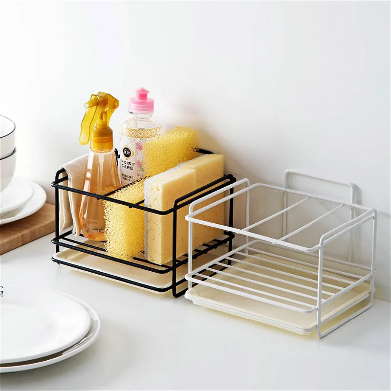 

Kitchen Sponge Drain Holder Metal Soap Drain Rack Organizer Sponge Drying Rack Wash Sink Cloth Rag Brush Storage Holders Tools