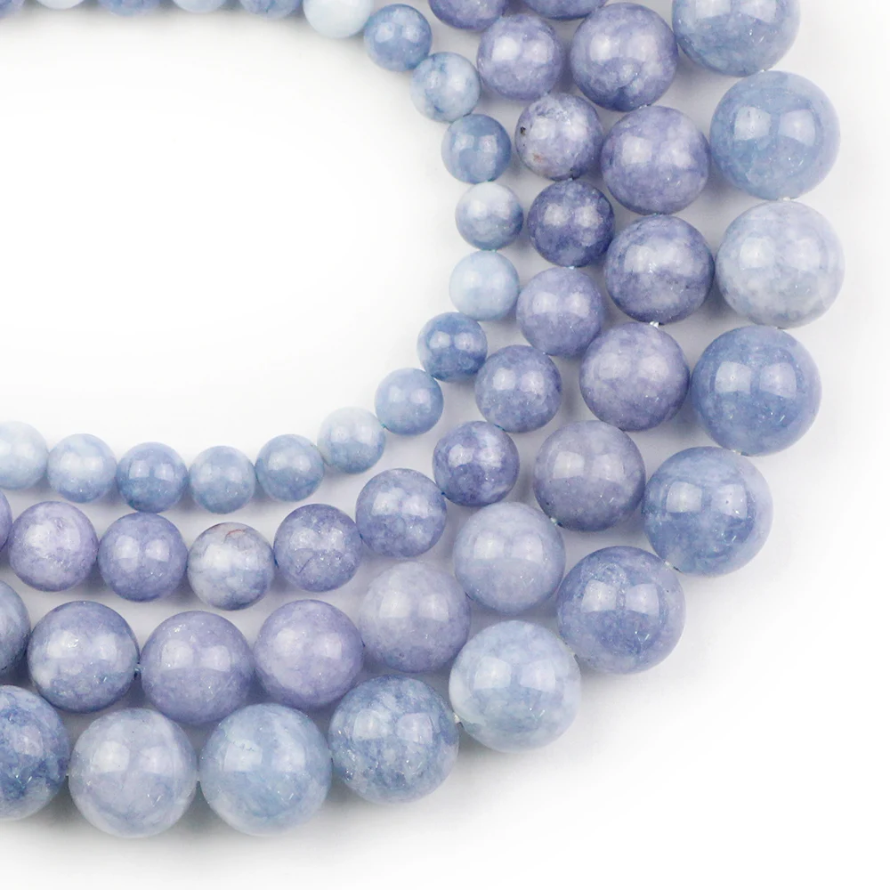 

YHBZRET Blue Natural Stone Round Loose Spacer Beads For Jewelry Making /6/8/10/12MM bracelet necklace DIY Accessories Finding