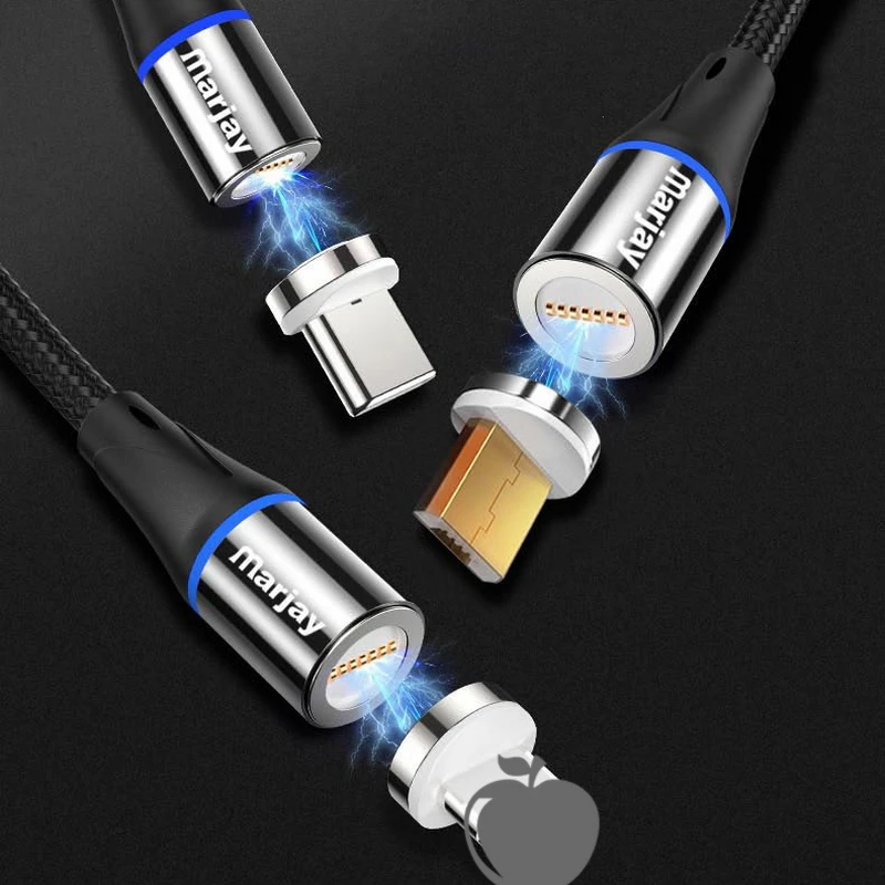 1 м 2 м Магнитный Micro USB кабель для iPhone samsung Android мобильный телефон Быстрая зарядка usb type C кабель магнитное зарядное устройство провод шнур