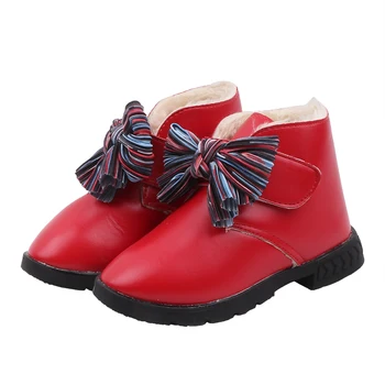 

Children's Boots with big bows to keep warm, comfortable and casual plush girls winter non-slip fashion boots in 2020 Spring new
