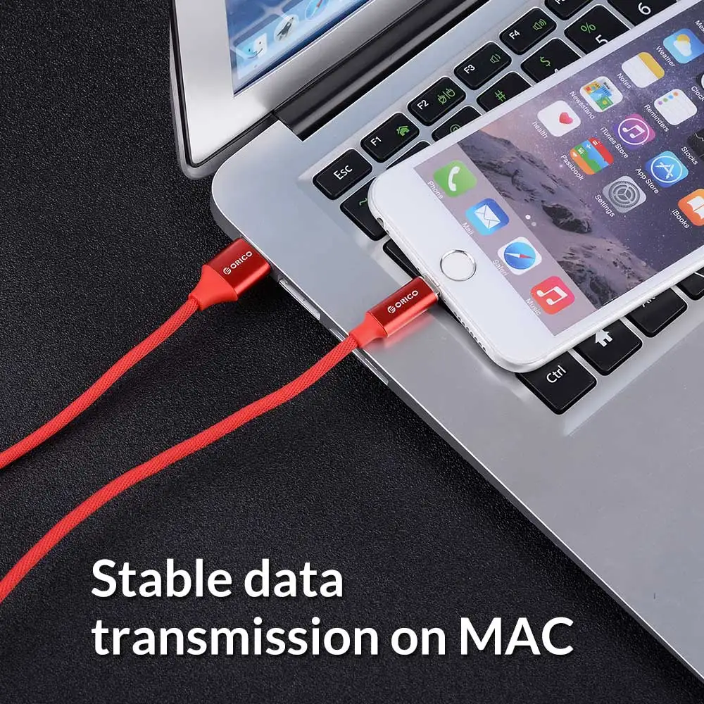 ORICO зарядка через usb плетеный кабель TYPE-A освещение 8-контактный кабель синхронизации данных и зарядки с Светодиодный индикатор для iPhone 7 6 5