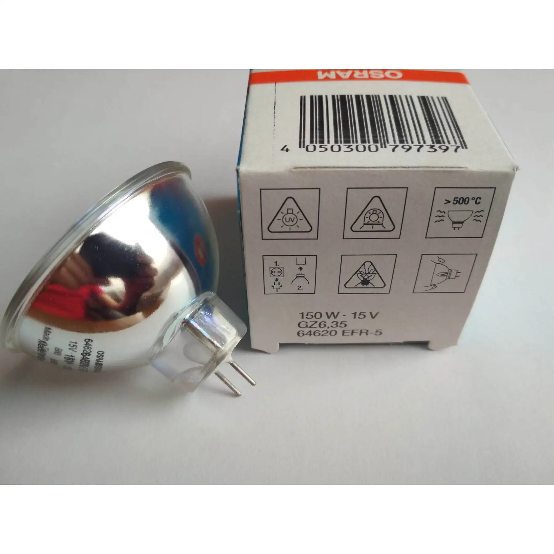 Osram 64620-bulb halogen 15V 150W GZ6.35 efr-5 C reflector 500 hours | Освещение