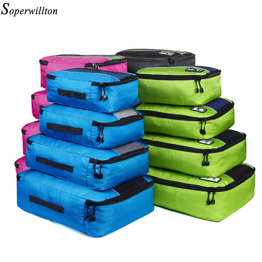 Cube-Set Packing-Cubes Luggage-Organizer Travel-Bag Soperwillton Women Male D 210 4-5
