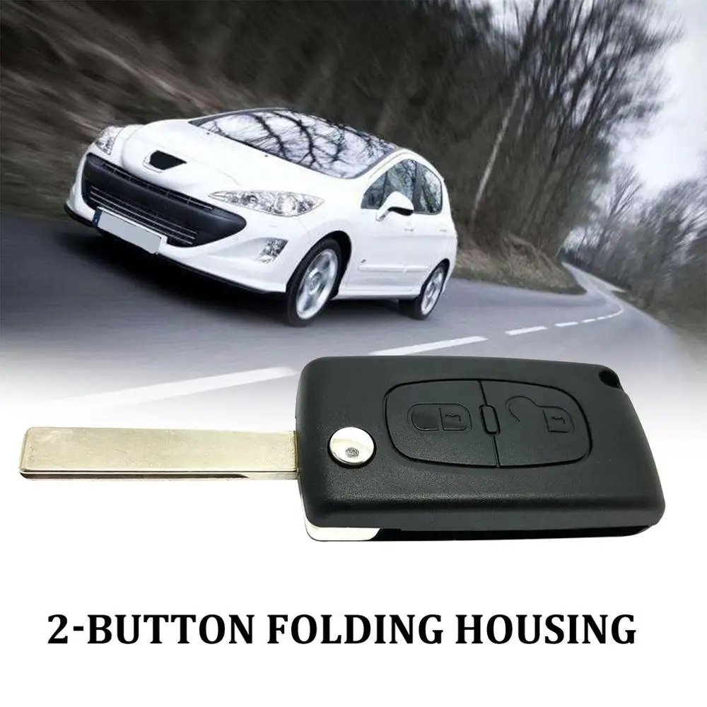 2 кнопки складной Корпус ключи Защитный чехол для peugeot 207 307 407 308 модификация автомобиля аксессуары