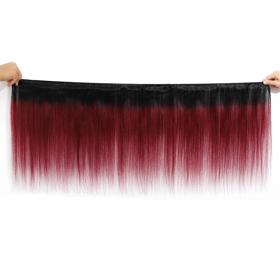 Пучки волос от светлого до темного цвета T1B/530 красный бордовый бразильские прямые волосы плетение пучки волосы remy 3 пучка 8-28 дюймов прямые волосы пучки