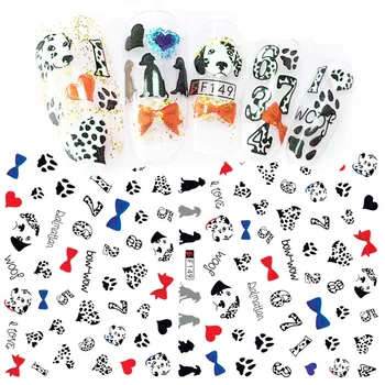 

Nail Sticker Decals 3D Nails Slider Art Dog Digital Design Decoration Manicure Adhesive Tips Foil Wraps Pegatinas Polish