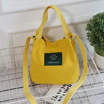 

1 PC Canvas Women Shoulder Bag Girls Fashion Crossbody Messenger Shoulder Bag Female Cloth Top-handle Bag Dropship New Arrival