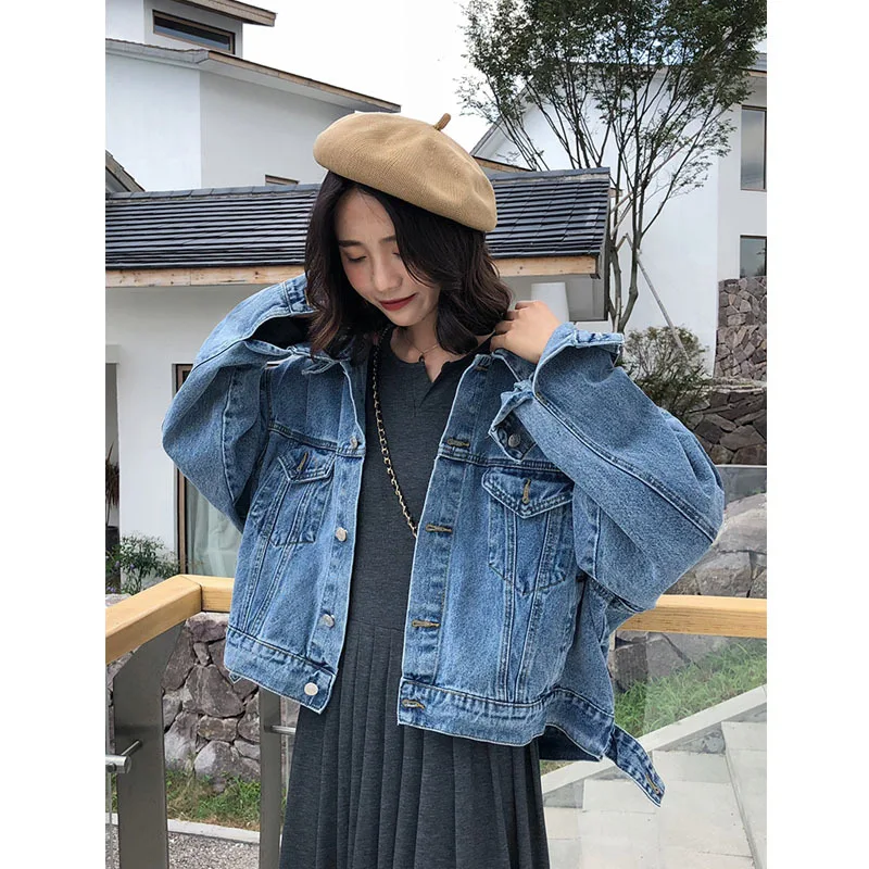 

Online Celebrity Style Retro Versatile Jeans Coat Women's Autumn 2018 New Style Loose-Fit Slimming Casual Jacket Tops