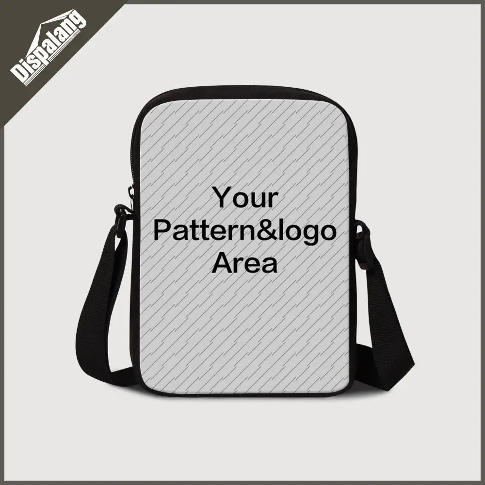 Custom Women's Small Flap Female Shoulder Crossbody Bags For Girls White Flower Printing Mini Messenger Bag Children Fashion Schoolbags - Цвет: Custom