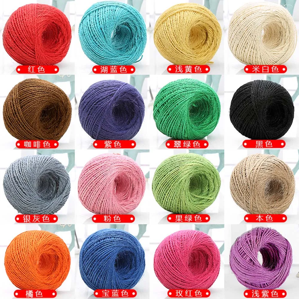 Jute Rope 2mm 25Meter Hemp Cord Natural Color Multicolor Jute Rope String