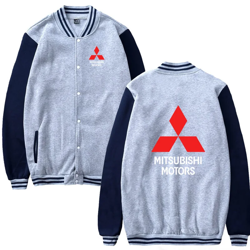 Мужская бейсбольная куртка с логотипом Mitsubishi, Повседневная Хип-Хоп Толстовка Harajuku, мужская бейсбольная форма, облегающая одежда унисекс