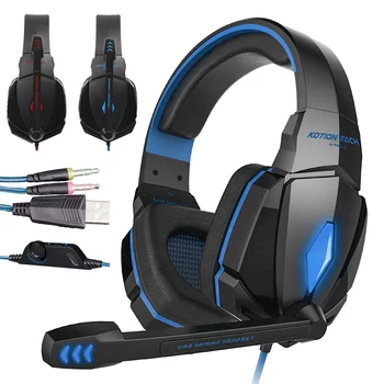 

G4000 Gaming Headsets Big Headphones with Light Mic Stereo Earphones Deep Bass for PC Computer Gamer Laptop New X-BOX
