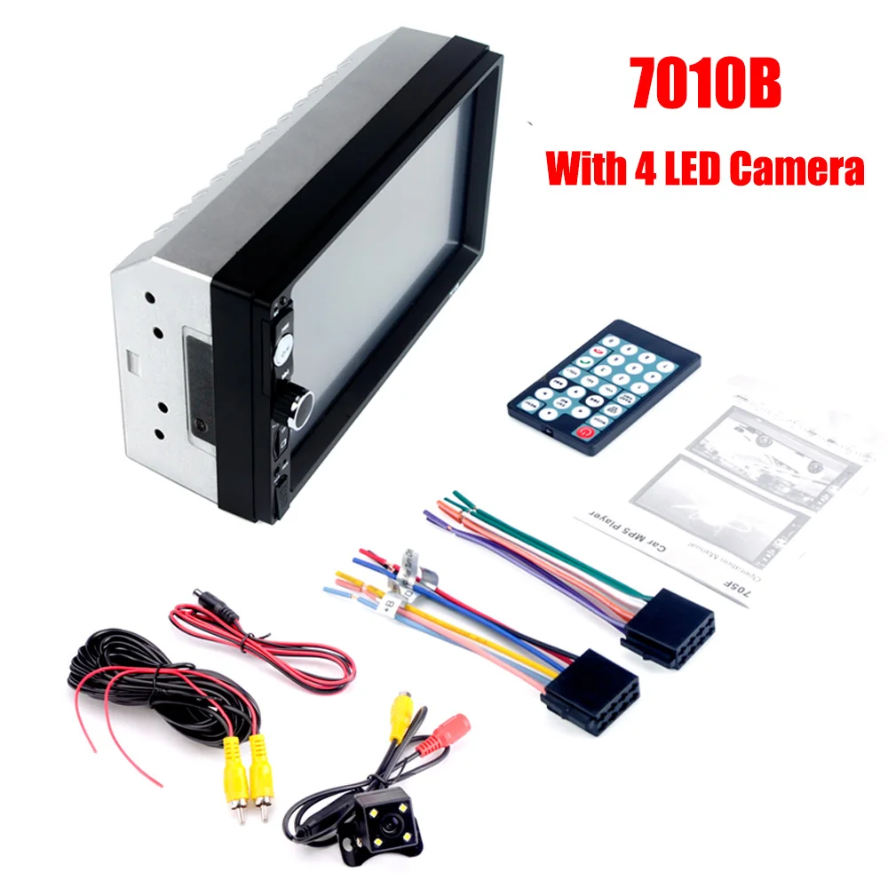 7010B 4LED Camera 7-дюймовый автомобильный MP5 плеер Авто 2din стерео, сенсорный экран Bluetooth мультимедийный видеоплеер Универсальный Авто Радио резервного копирования Камера - Цвет: 7010B 4LED Camera