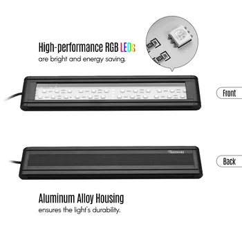 

HL-3060C Aquarium Fish Tank Light RGB LED Light with Extendable Brackets IR Remote Control Aquarium Accessories AC100-240V