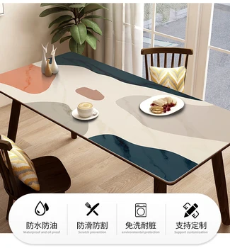 

Nordic style geometric pattern silicone tea table pad waterproof and oil proof dressing table mat night table mat