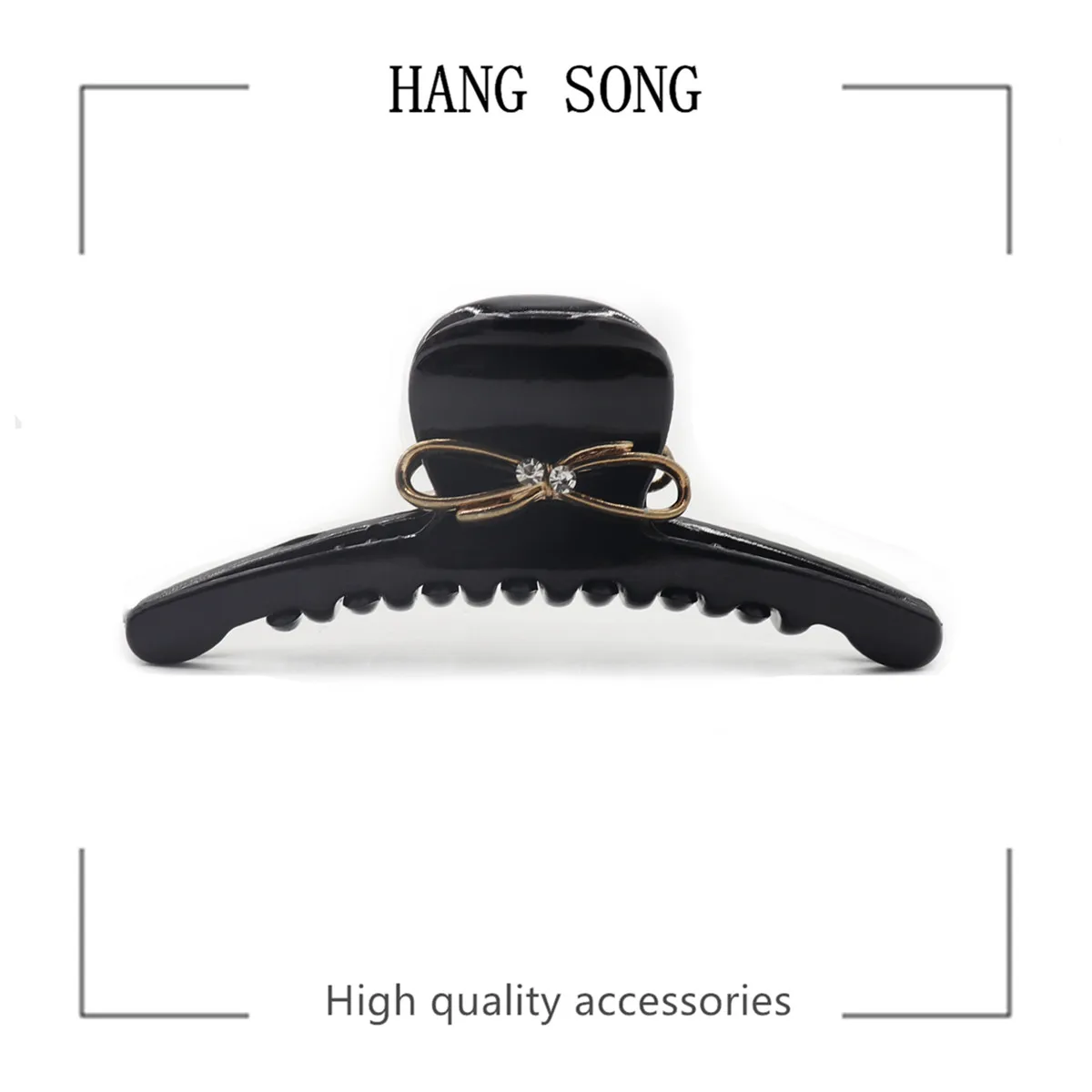 

New Fashion Bow Hair Clip Claw Top Quality Acrylic Black Hair Crab For Women Girl Large Size Simple Elegant Hairpins Accessories