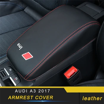 

For Audi A3 2017 2018 2019 Car Styling Armrest Storage Box Leather Cover Rest Pad Mat Interior Accessories
