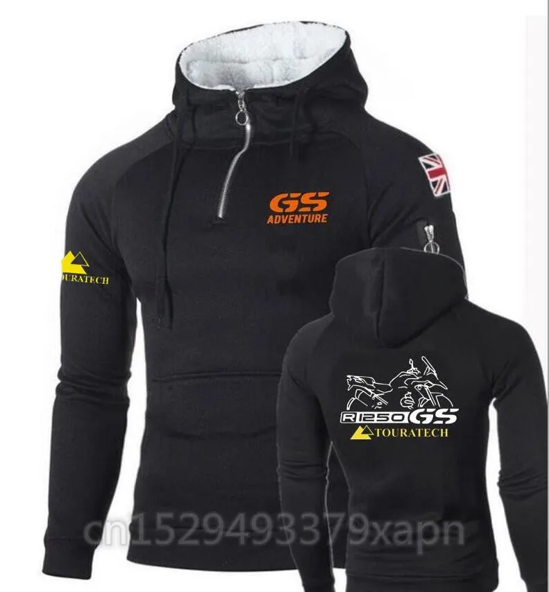 Флисовые мужские толстовки для мотоциклистов R 1250 Gs Спортивная одежда на молнии r1200Gs с принтом "мотоцикл" толстовки зимние хип-хоп мужские спортивные костюмы - Цвет: color  1