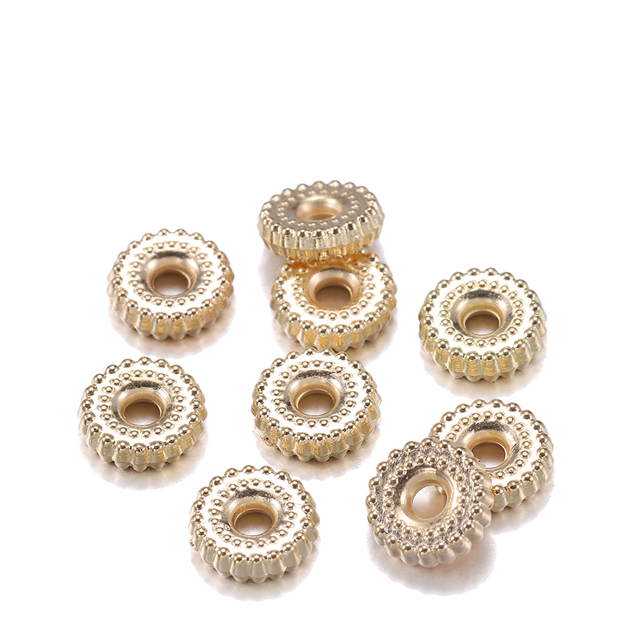 8mm Gold Rhodium CCB Material Spacers Loose Beads for Bracelet Necklace Jewelry Making Findings