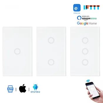 

WIFI Touch Switch for Google Home Alexa Voice Control Tuya EWeLink Smart WiFi Remote Control 3 Gang Switch Wifi Light Switch