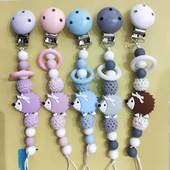 

Lovely Hedgehog Shape Newborn Silicone Pacifier Chain Safety Teething Toy G99C