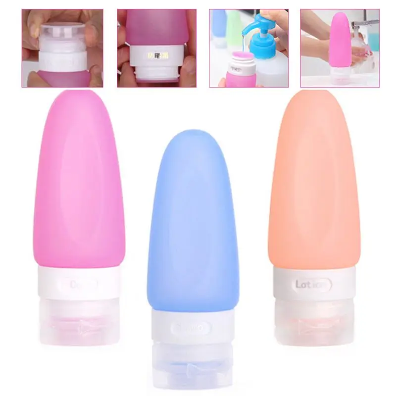 

37/60/89ml Portable Candy Color Silicone Refillable Bottle Lotion Makeup Cosmetic Container Shampoo Squeezable Empty Tube Flip L