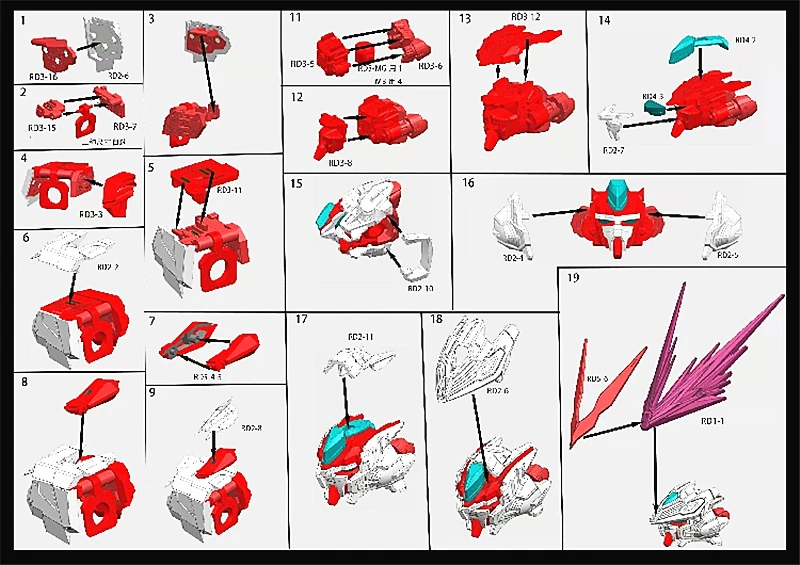 star wars toys MGJ Red Dragon Modified parts for MG MB 1/100 Astray Red / Blue Frame model DM047 goku toys