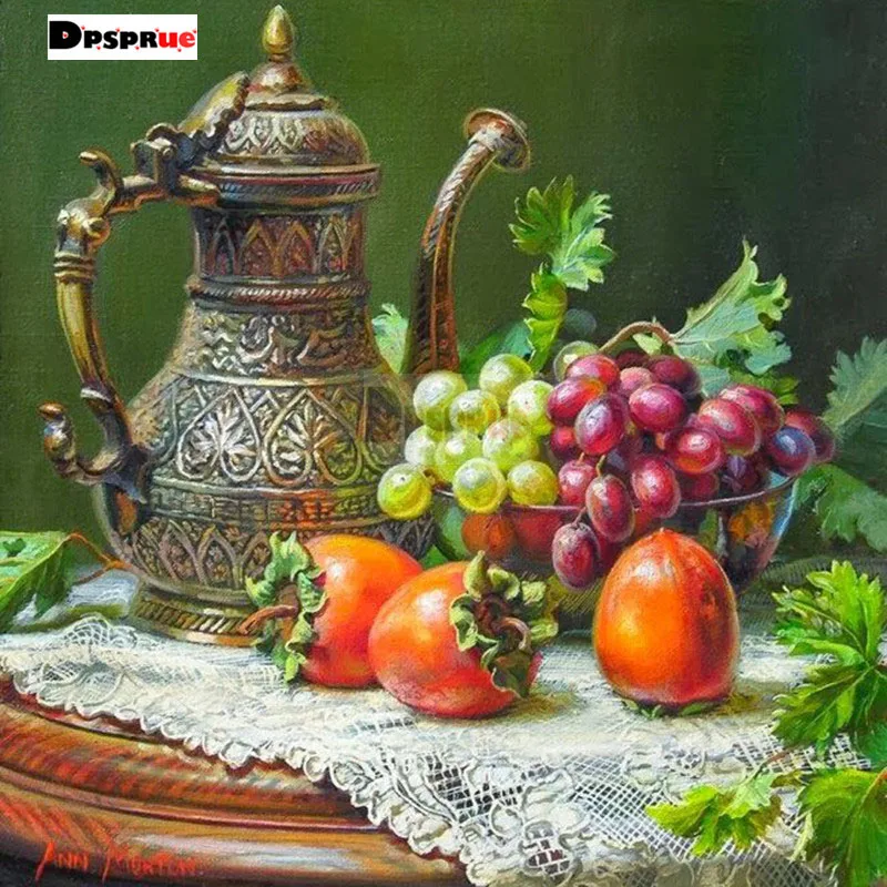 Dpsprue 5D DIY квадратная круглая алмазная живопись фрукты 3D вышивка крестиком Стразы