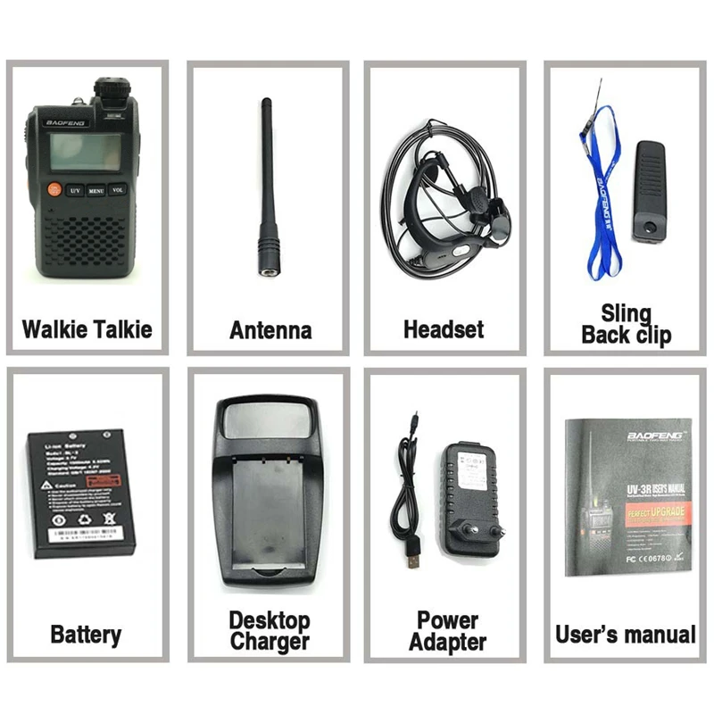 1 piece Baofeng UV-3R Мини Портативная рация 2 Вт 3,7 в портативное радио UHF VHF Двухдиапазонный КВ трансивер сканер радио Amador ручной Woki Toki - Цвет: 1 piece