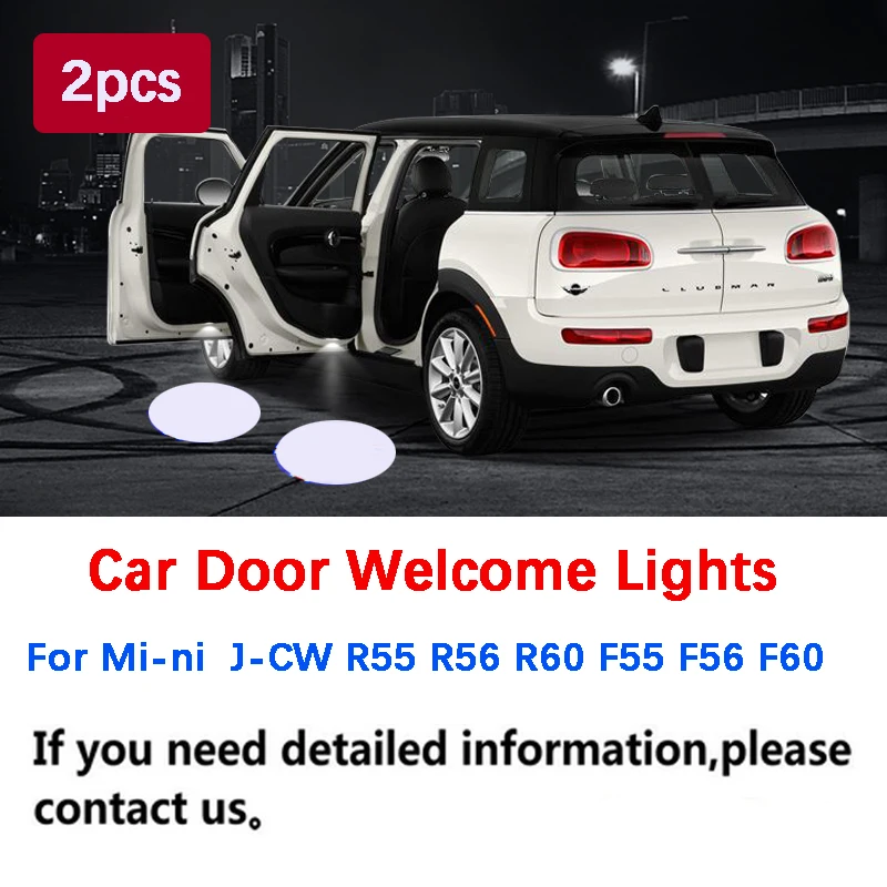 

2X Car Door Welcome Light LED Mood Projector Auto Logo For Mini Cooper One S JCW R55 R56 R60 F55 F56 F60 Countryman Accessories