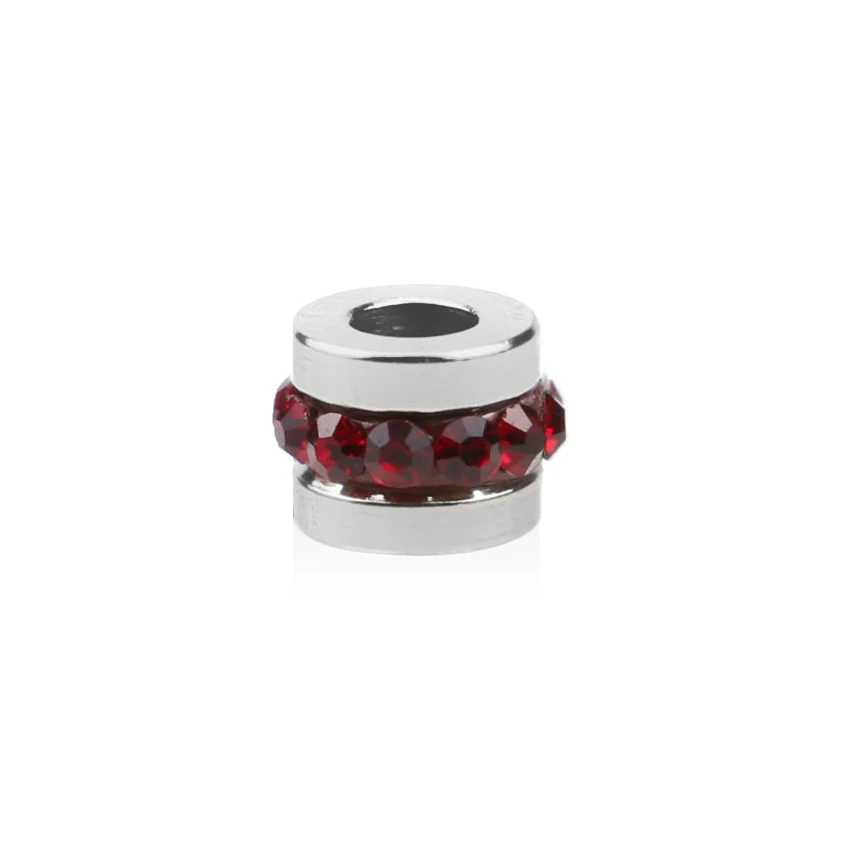 Wine red Aiovlo 10 шт./партия 6 мм бусина из нержавеющей стали Циркон DIY 3 мм отверстие бусины Шарм бусины для Аксессуары для ювелирных изделий - Цвет: Wine red