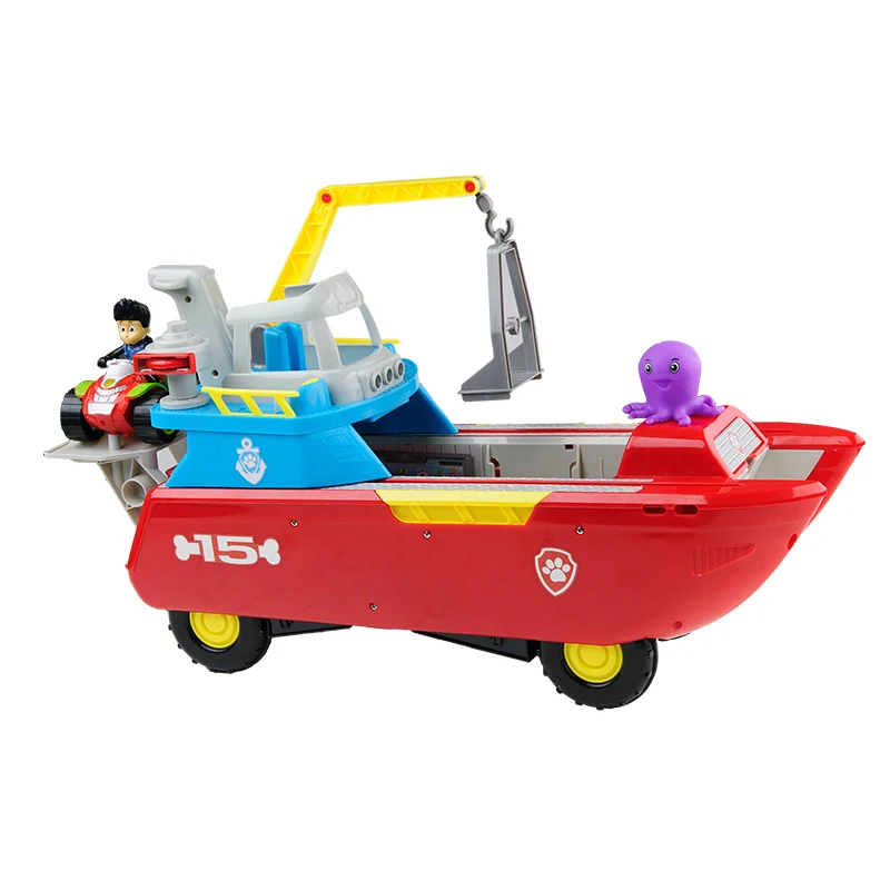 Paw patrol yacht set Patrulla Canina морской спасательный катер Аниме Фигурки игрушки для детей Рождественский подарок 7D08