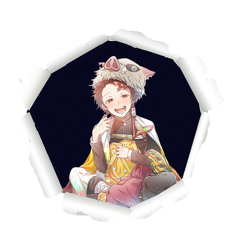 Tre Ratels Demon Slayer Inosuke Hashibira Anime Peeking Moto Car Bumper Decal Car Sticker